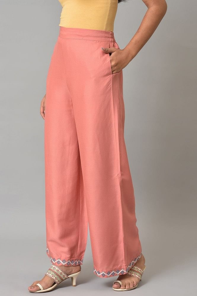Buy online Peach Cotton Palazzos from bottom wear for Women by Clora  Creation for ₹650 at 50% off | 2024 Limeroad.com